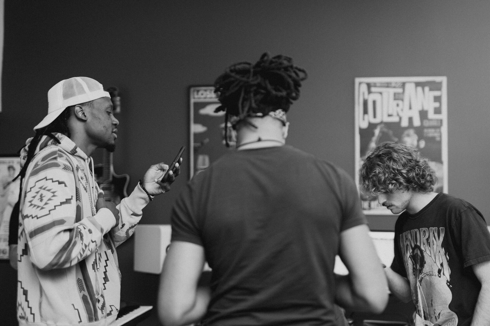 Songwriters creating in the writing room